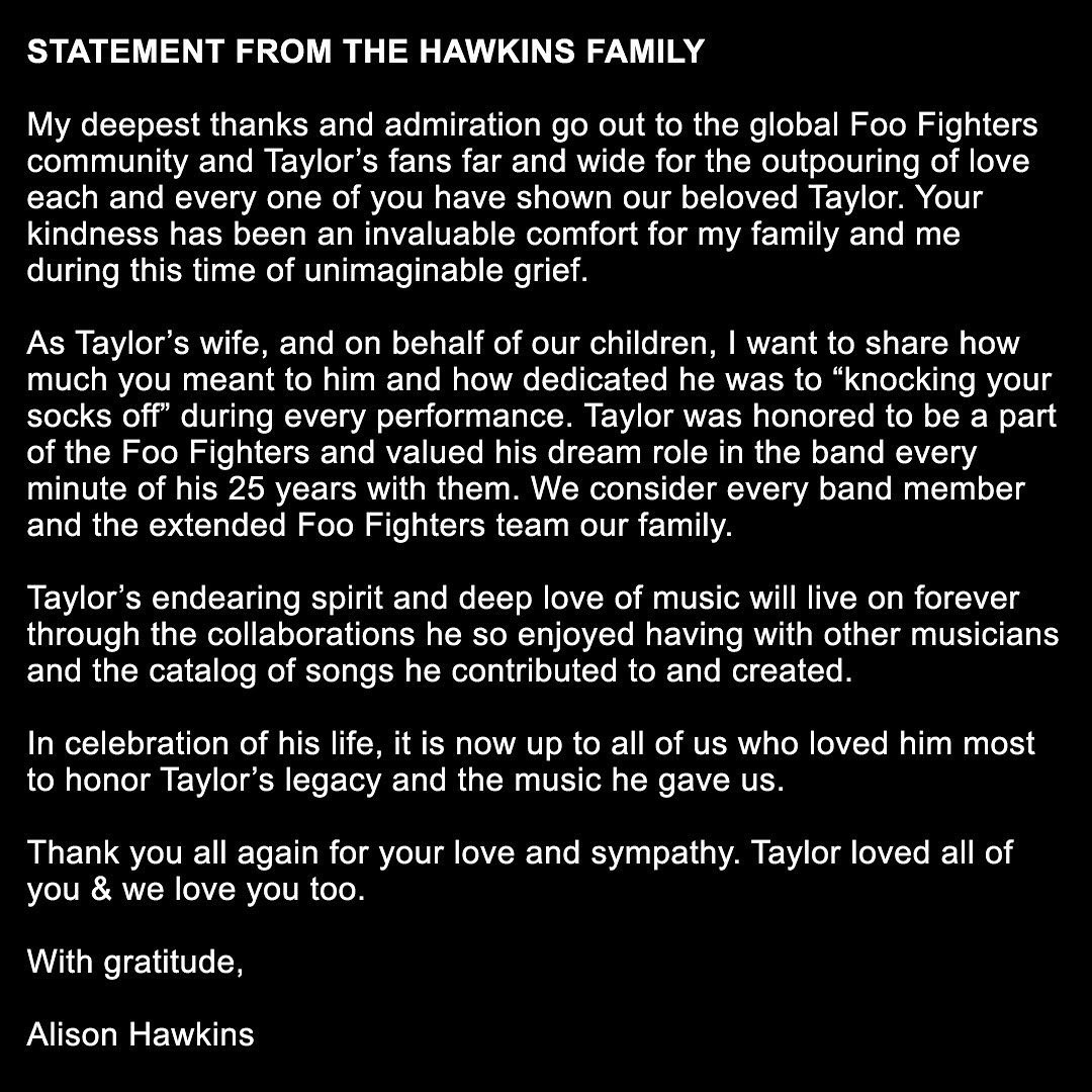 Post Taylor Hawkins (Foto: Reprodução/Instagram)