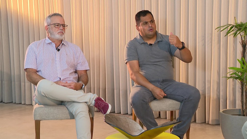 Marcelo Segurado e Leston Júnior em entrevista ao ge — Foto: Reprodução