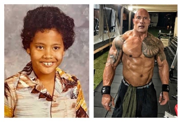 O ator Dwayne The Rock Johnson em foto de infância (Foto: Reprodução/Instagram)