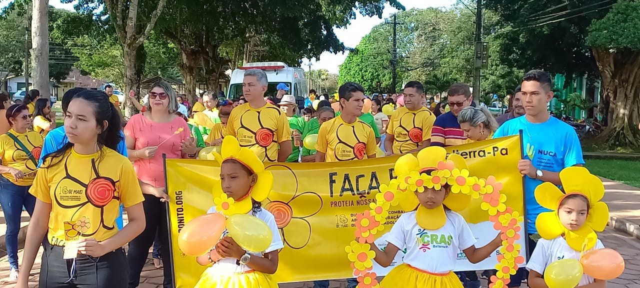 Prefeitura de Belterra realiza caminhada contra abuso e exploração sexual de crianças e adolescentes