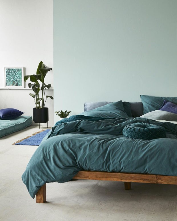 Décor do dia: cama em vários tons de azul (Foto: reprodução)