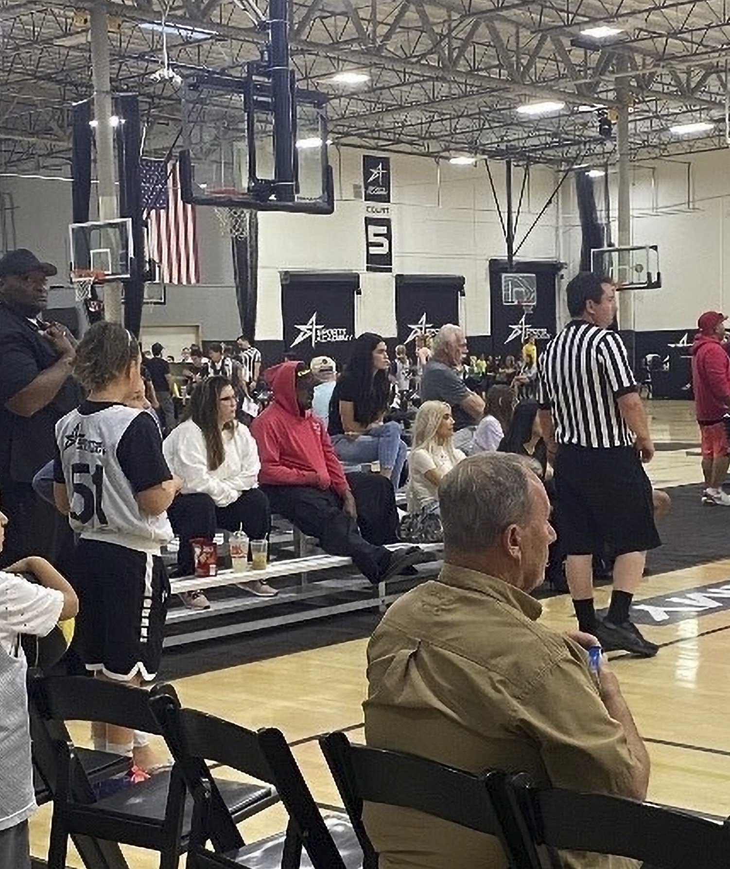 Kim Kardashian and Kanye West met at their daughter North's basketball game (Photo: The Grosby Group)