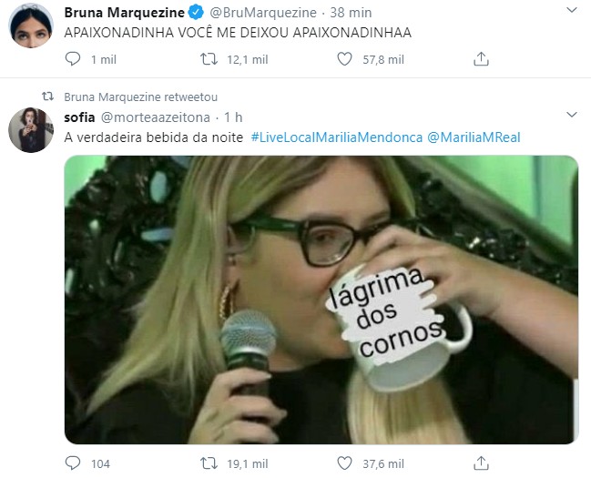 Bruna Marquezine curte live (Foto: Reprodução/Twitter)