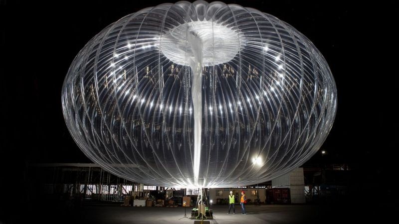 bbc Os balões de hélio do Projeto Loon, do Google, tinham como objetivo levar acesso à internet a partes remotas do mundo (Foto: Loon via BBC News Brasil)
