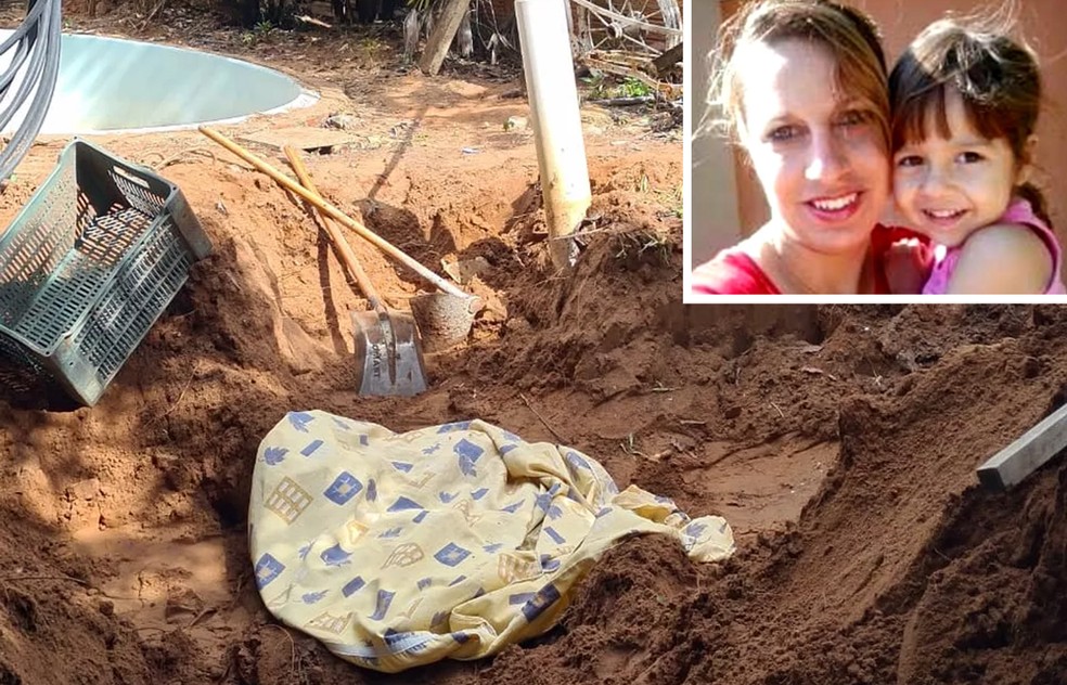 Mãe e filha foram encontradas enterradas no quintal de casa em Pompeia — Foto: Divulgação