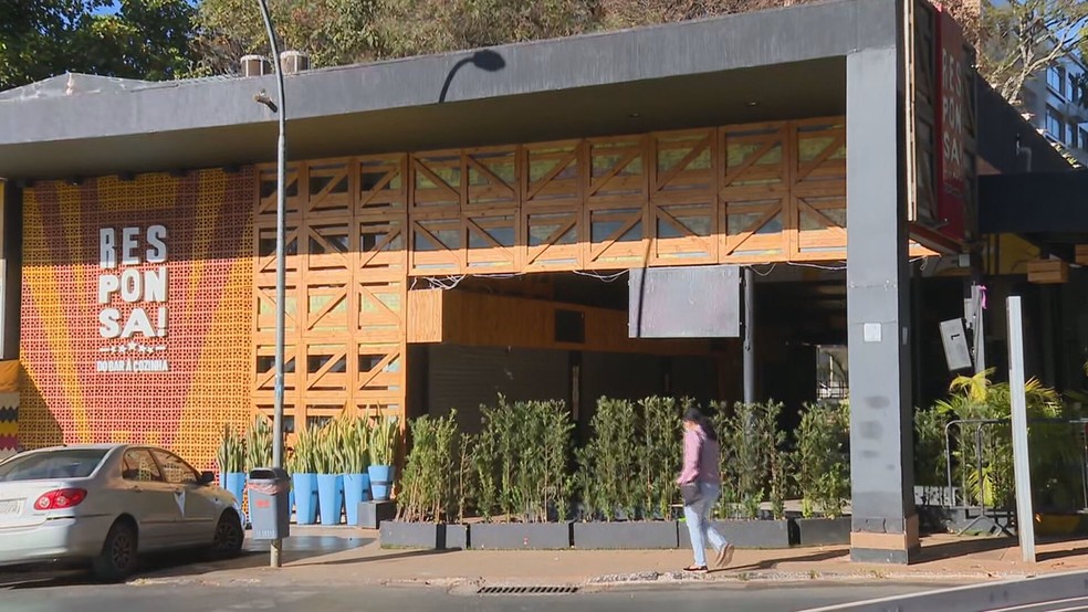 Bar é flagrado roubando energia elétrica na Asa Sul, em Brasília — Foto: TV Globo/Reprodução