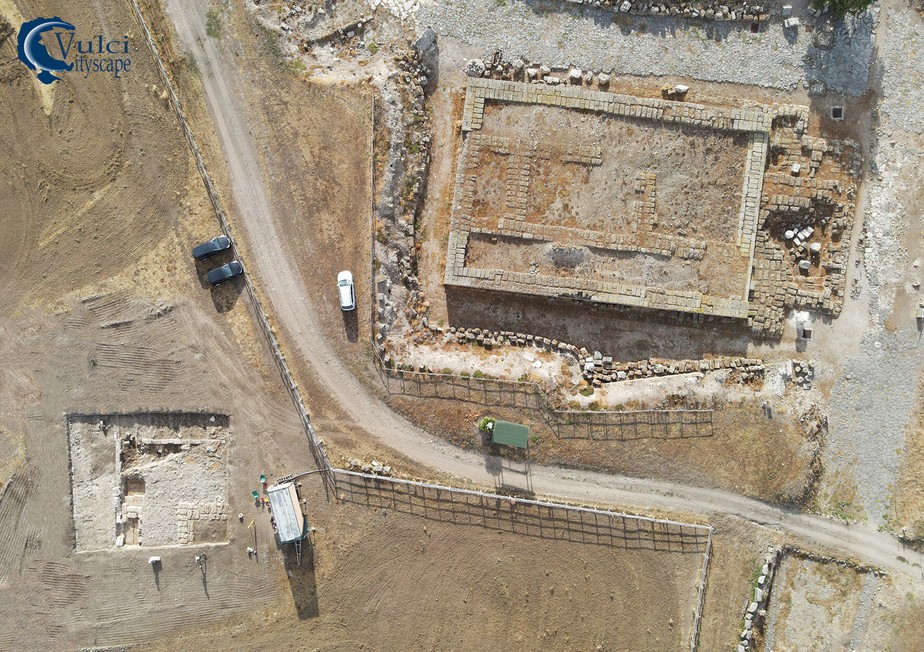 Vista de cima mostra a posição do templo etrusco recém-descoberto