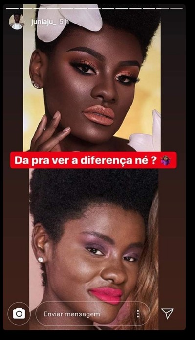 Júnia Evaristo diz que sua pele foi clareada em anúncio (Foto: Reprodução / Instagram)