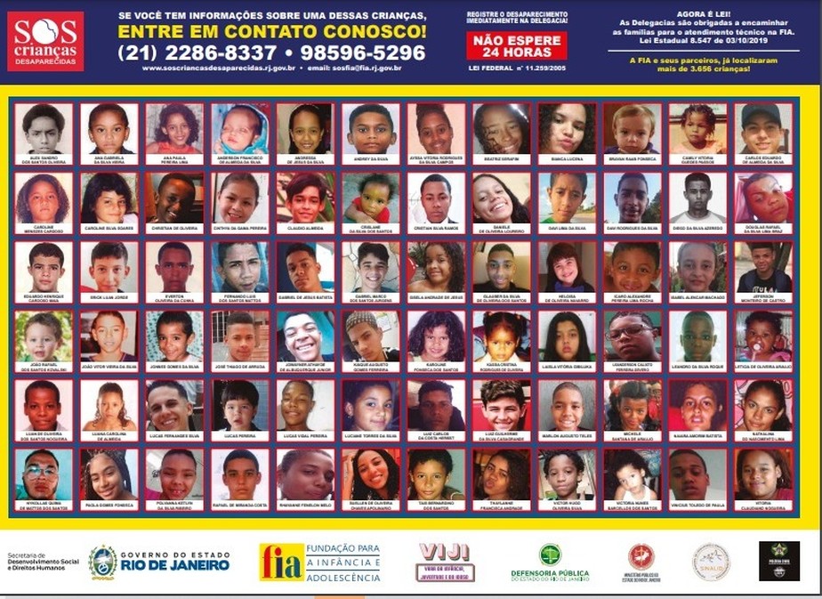 Novo cartaz de desaparecidos da Fundação para Infância e Adolescência (FIA)