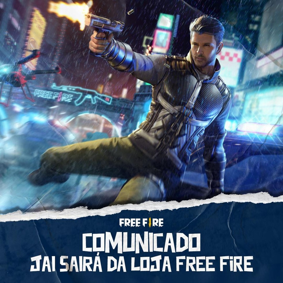 Jai será removido da loja do Free Fire a partir de 31 de julho — Foto: Reprodução/Instagram