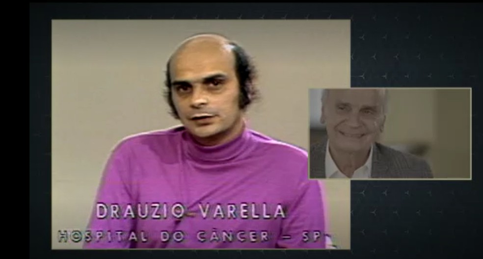 Drauzio Varella se diverte com imagem antiga dele — Foto: Reprodução