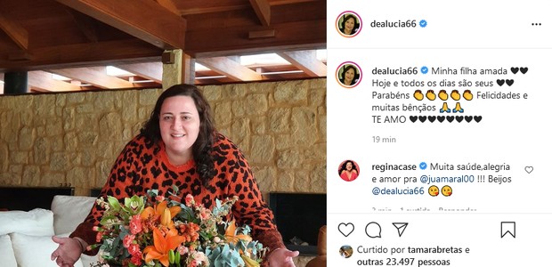Dea Lúcia homenageia a filha, Juliana Amaral (Foto: Reprodução/Instagram)