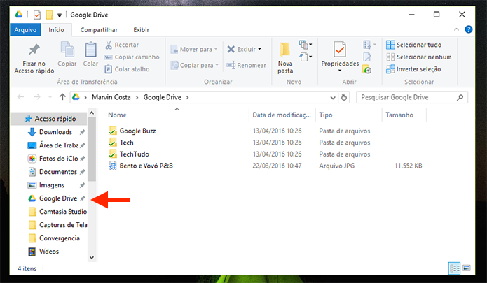 Acessando aplicativos do Google Drive no computador após terminar a instalação do software (Foto: Reprodução/Marvin Costa)