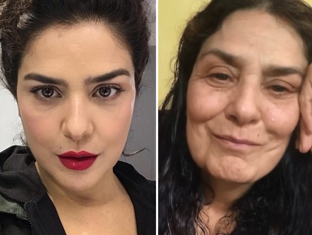 Letícia Sabatella se emociona ao se ver idosa com uso de filtro na web (Foto: Reprodução/Instagram)