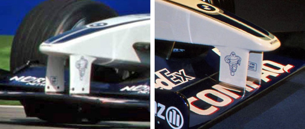 ''S do Senna" presente nos carros da Williams de 2001 e 2002 — Foto: Reprodução