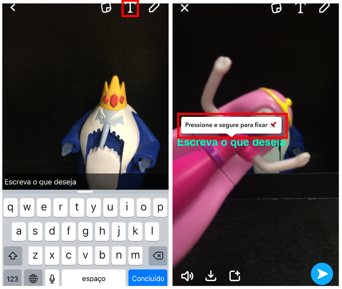 Usuário pode criar legendas animadas com fonte maior do Snapchat (Foto: Reprodução/Camila Peres)
