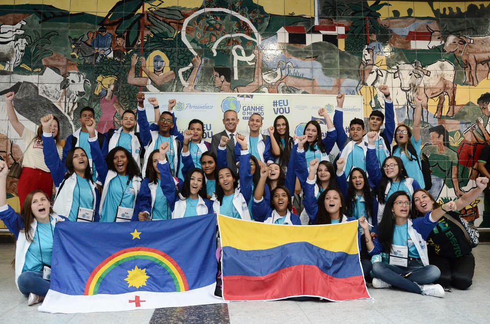 Programa Ganhe o Mundo leva estudantes de escolas estaduais de Pernambuco para intercÃ¢mbio â Foto: Gil Menezes/Secretaria de EducaÃ§Ã£o de Pernambuco/DivulgaÃ§Ã£o