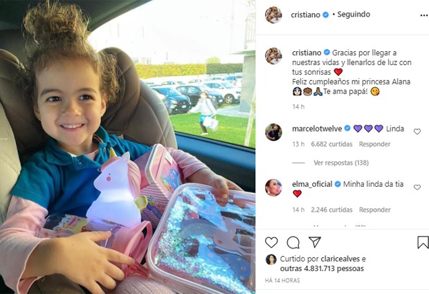 Discreto Cristiano Ronaldo Posta Foto Nos 3 Anos Da Filha Papai Te Ama Quem Quem News