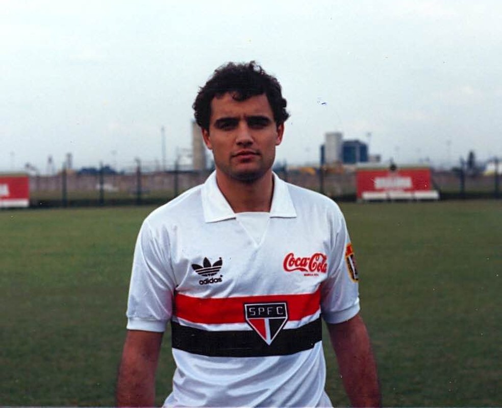 Diego Aguirre no São Paulo em 1990 — Foto: Arquivo Histórico/São Paulo FC