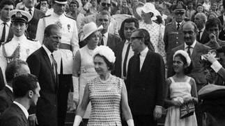 Rainha Elizabeth II em visita ao Museu do Ipiranga, em São Paulo, em 1968 — Foto: Arquivo/Agência O GLOBO