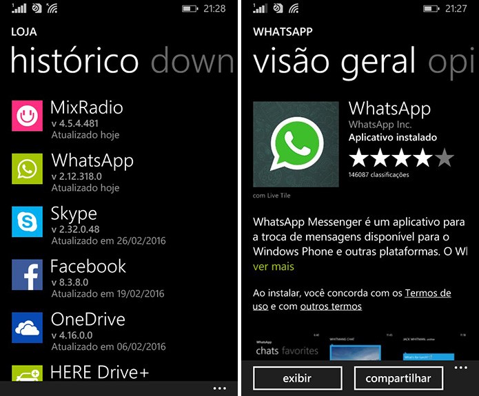 WhatsApp precisa estar atualizado para que usuário envie PDF no Windows Phone (Foto: Reprodução/Elson de Souza)