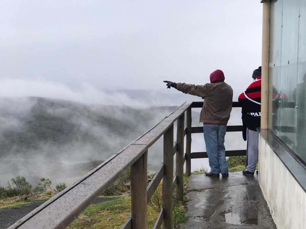 Urupema, na Serra catarinense, nesta manhã de segunda-feira (28) — Foto: Eduarda Demeneck/NSC TV