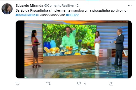 Reação sobre a participação de Lucas no 'Mais você' (Foto: TV Globo )