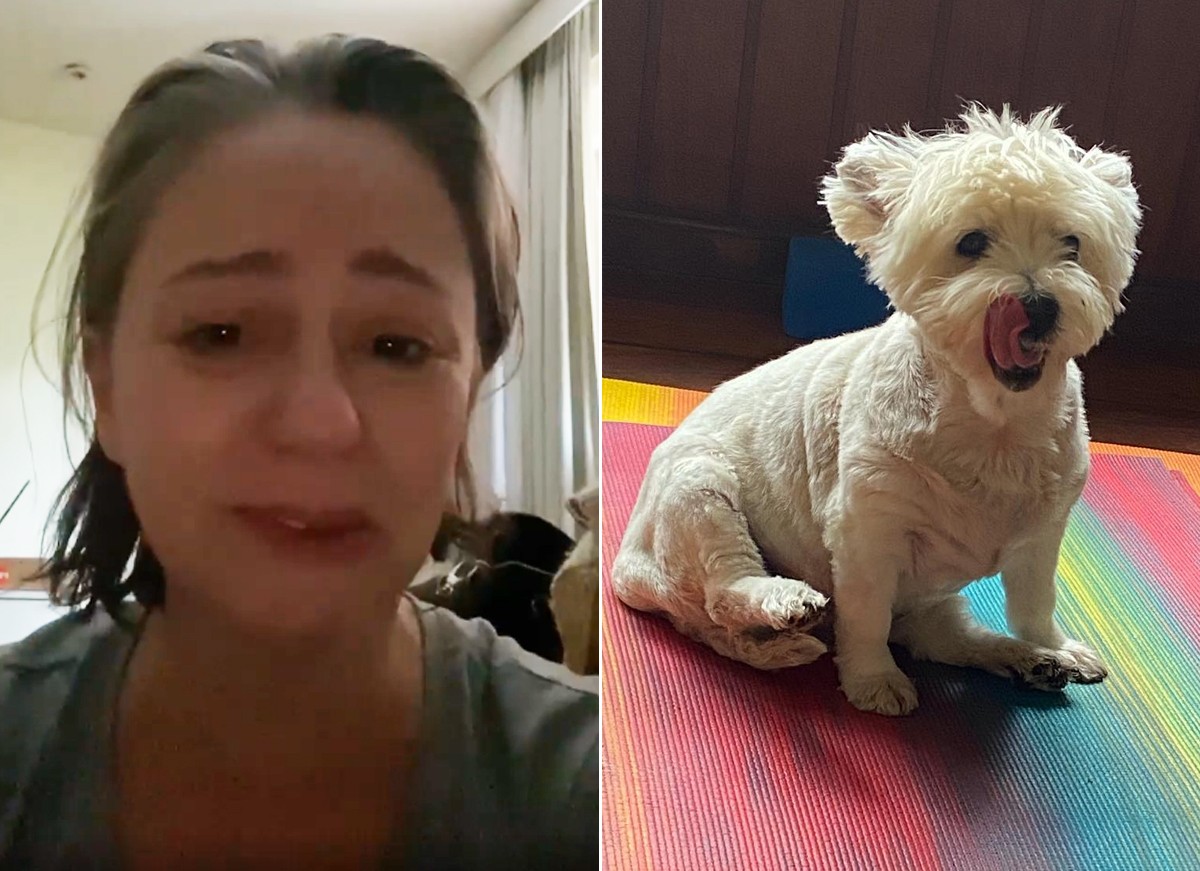 Guta Stresser apareceu chorando no Instagram para contar que a cachorrinha, Amelie Poulin, morreu na madrugada (Foto: Reprodução / Instagram)