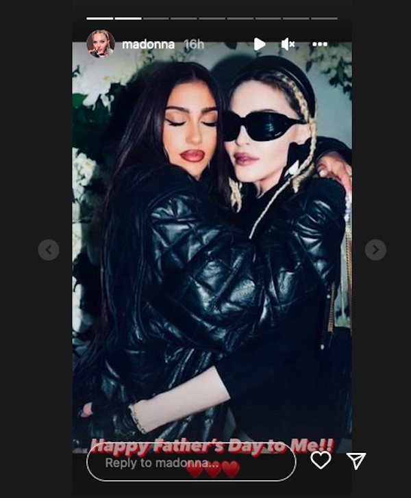 Madonna com sua primogênita em post de Dia dos Pais (Foto: Instagram)