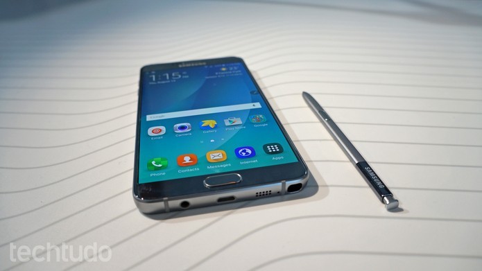 Galaxy Note 5 tem caneta S-Pen auto-ejetável 