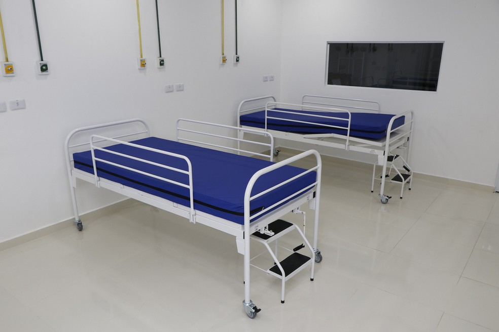 Leitos s&atilde;o espec&iacute;ficos para tratamento de pacientes com Covid-19 em Guaruj&aacute; (SP) &mdash; Foto: Regis Lima/ Prefeitura de Guaruj&aacute;