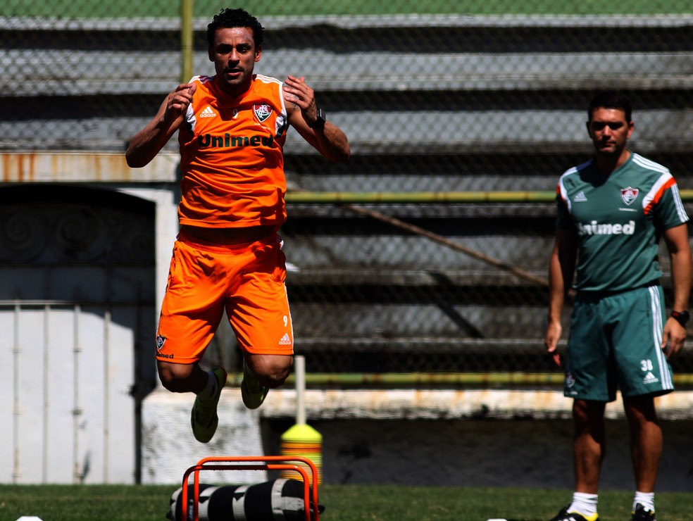Pedro chegou a treinar junto com Fred em 2016 (Foto: Nelson Perez/Fluminense, Divulgação)