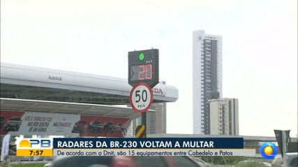 Radares de velocidade na BR-230 na Paraíba começam a multar, diz Dnit, Paraíba