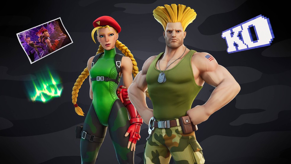 fortnite x street fighter cammy e guile sao novas skins fortnite ge