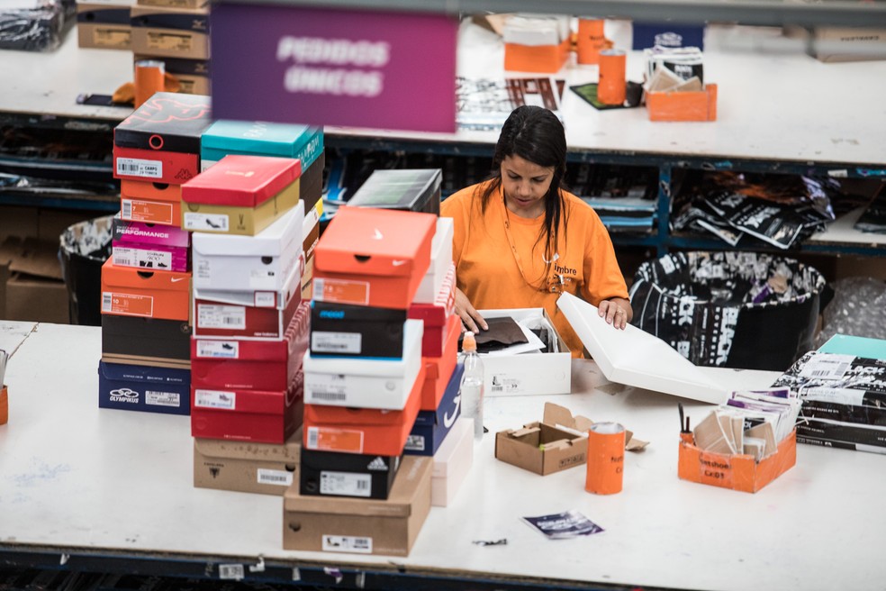 Central de distribuiÃ§Ã£o da Netshoes, em SÃ£o Paulo  â€” Foto: Marcelo Brandt/G1