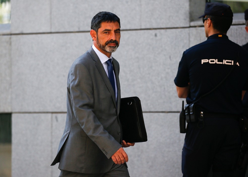 Josep Lluis Trapero durante julgamento na Suprema Corte, em Madri (Foto: Javier Barbancho/Reuters)