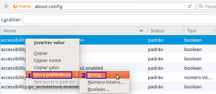 Criando uma nova preferência no Firefox (Foto: Reprodução/Edivaldo Brito)