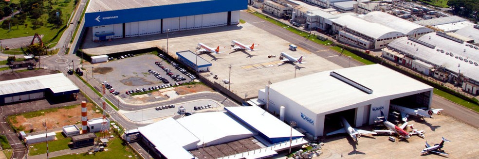Fábrica da Embraer em São José dos Campos — Foto: Divulgação/ Enplan