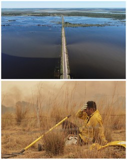 Áreas rurais afetadas por inundações haviam sido queimadas por incêndios florestais em fevereiro 