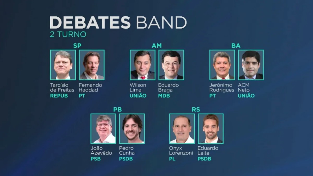 Como assistir ao debate da Band para governador no 2º turno ao vivo