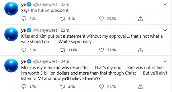 Tuíte antigo de Kanye West (Foto: Reprodução / Twitter)