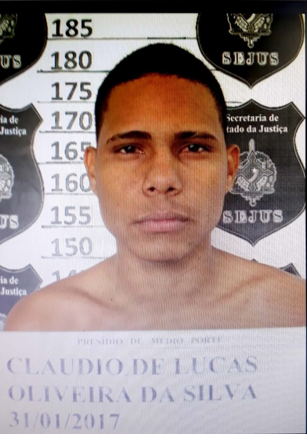 Cláudio de Lucas Oliveira da Silva é um dos apenados foragidos do presídio Urso Panda, em Porto Velho.  — Foto: Sejus-RO/Divulgação