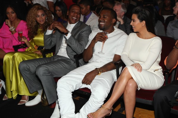 Beyonce, Jay-Z, Kanye West e Kim Kardashian (Foto: Getty Images)