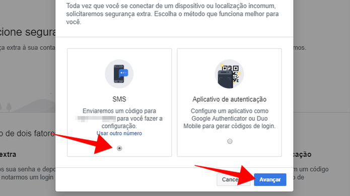 Configure o recebimento de códigos por SMS (Foto: Reprodução/Paulo Alves) Configure o recebimento de códigos por SMS (Foto: Reprodução/Paulo Alves)