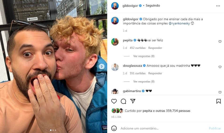 Gil do Vigor fez post de Dia dos Namorados (Foto: Reprodução / Instagram)