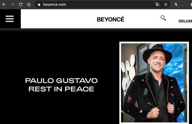 Site oficial de Beyoncé homenageia Paulo Gustavo (Foto: Reprodução/Instagram)
