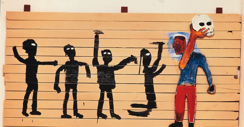 Procession: na obra, Basquiat cria um cenário contundente, que permite leituras ligadas à sua atuação contra o racismo (Foto: Divulgação)