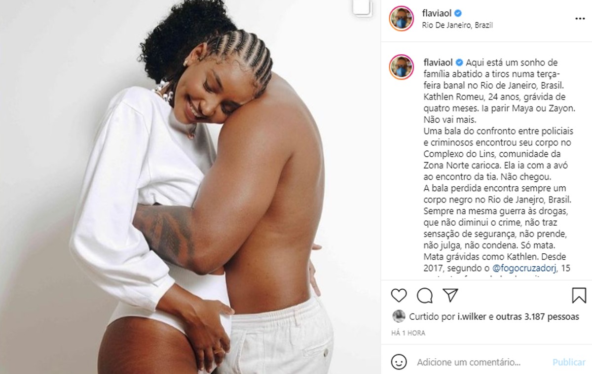 Famosos lamentam morte de Kathlen Romeu, grávida negra que morreu com tiro no Rio de Janeiro (Foto: Reprodução/Instagram)