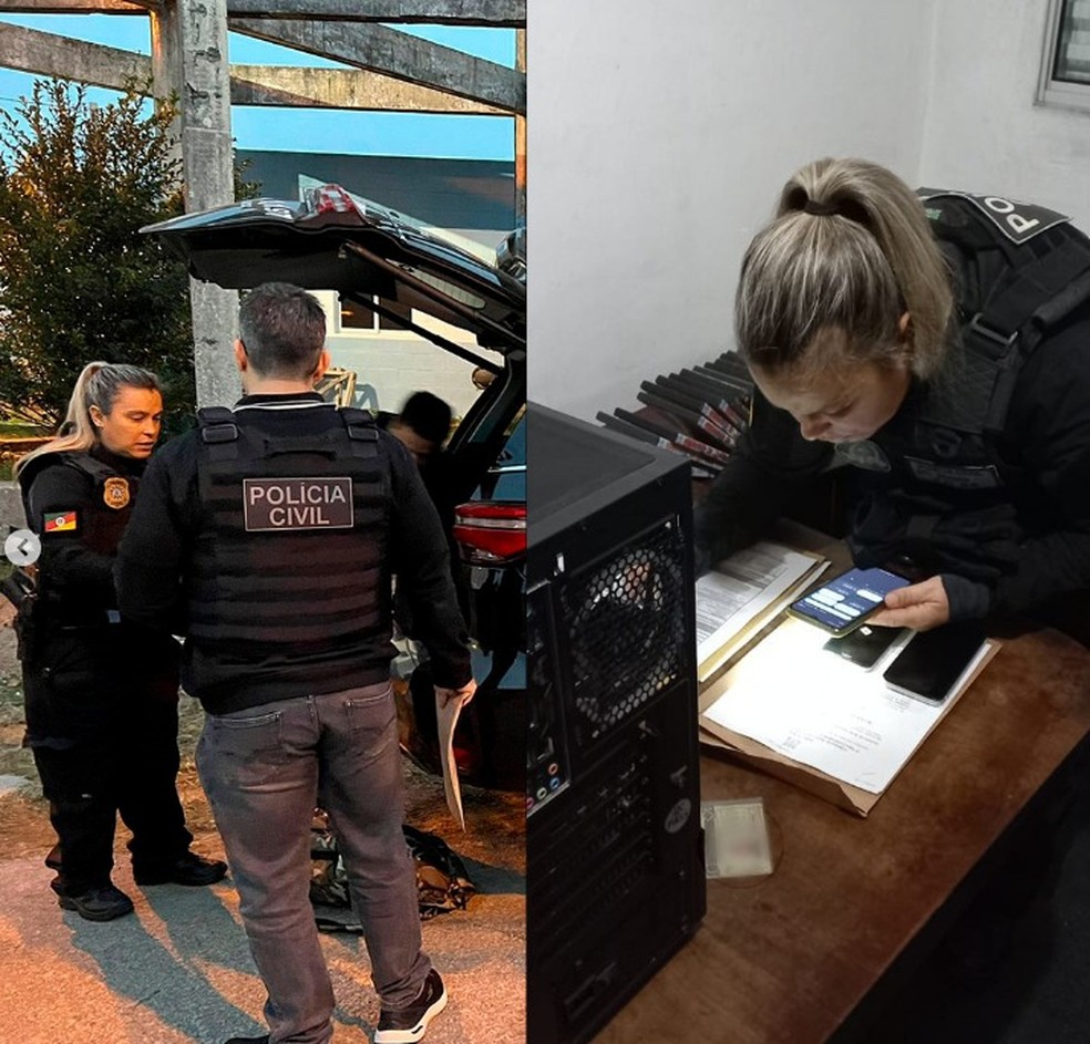 Polícia Civil do RS fez operação em casa de suspeito de ameaçar filha de deputado — Foto: Reprodução 