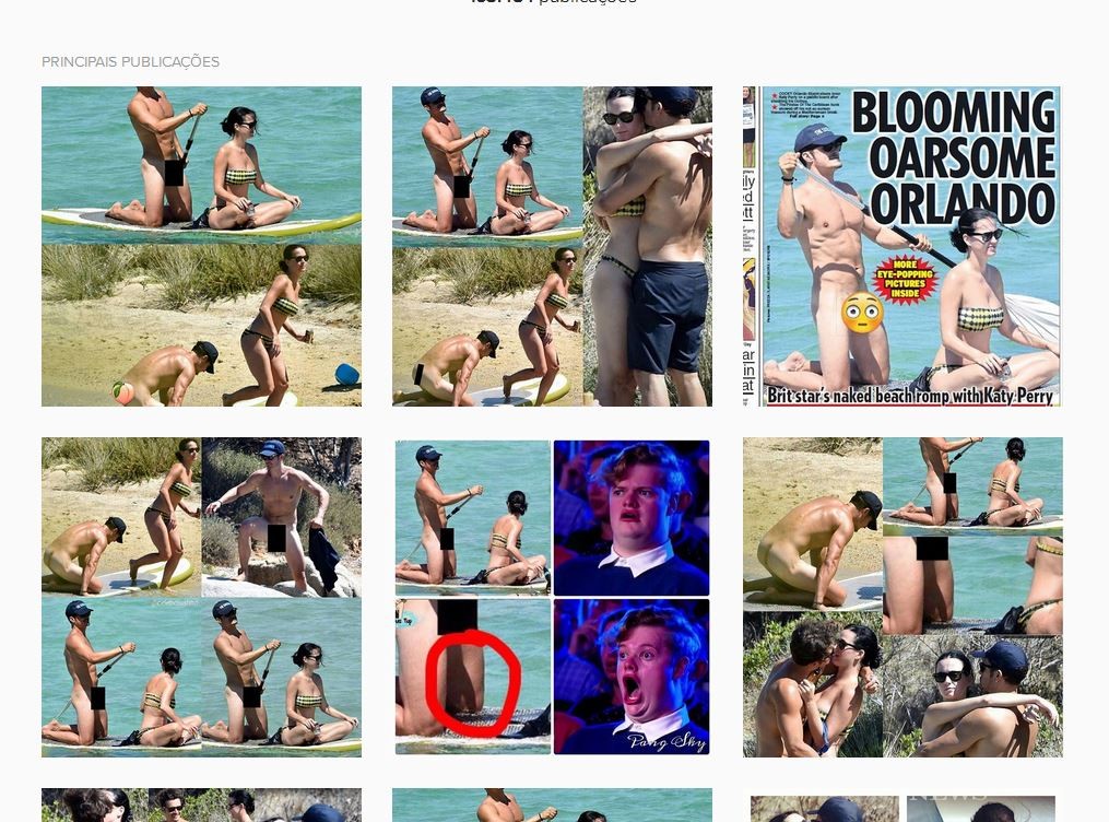 No Instagram, a hashtag #OrlandoBloom foi tomada por fotos do ator sem roupa (Foto: Reprodução)